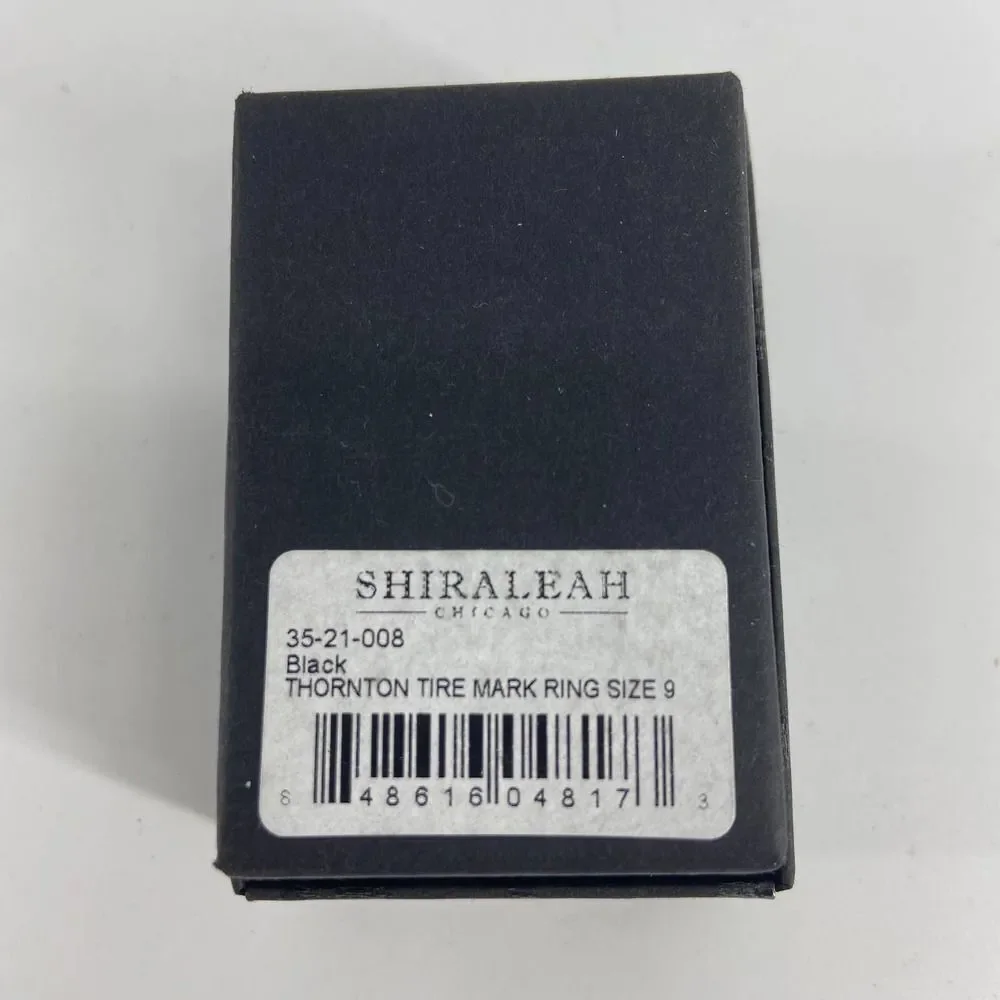 Shiraleah Thorton Black Tire Mark Ring Mens Size 9 New